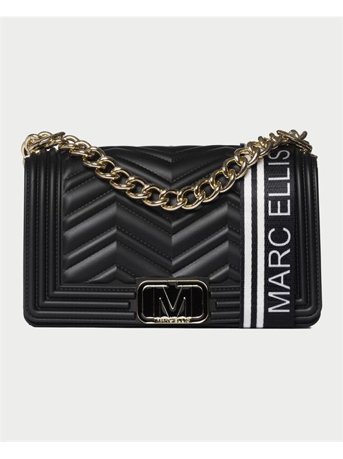 Marc Ellis Quilted Leather Bag MARC ELLIS | FLAT WAVE SBLACK/LIGHT GOLD